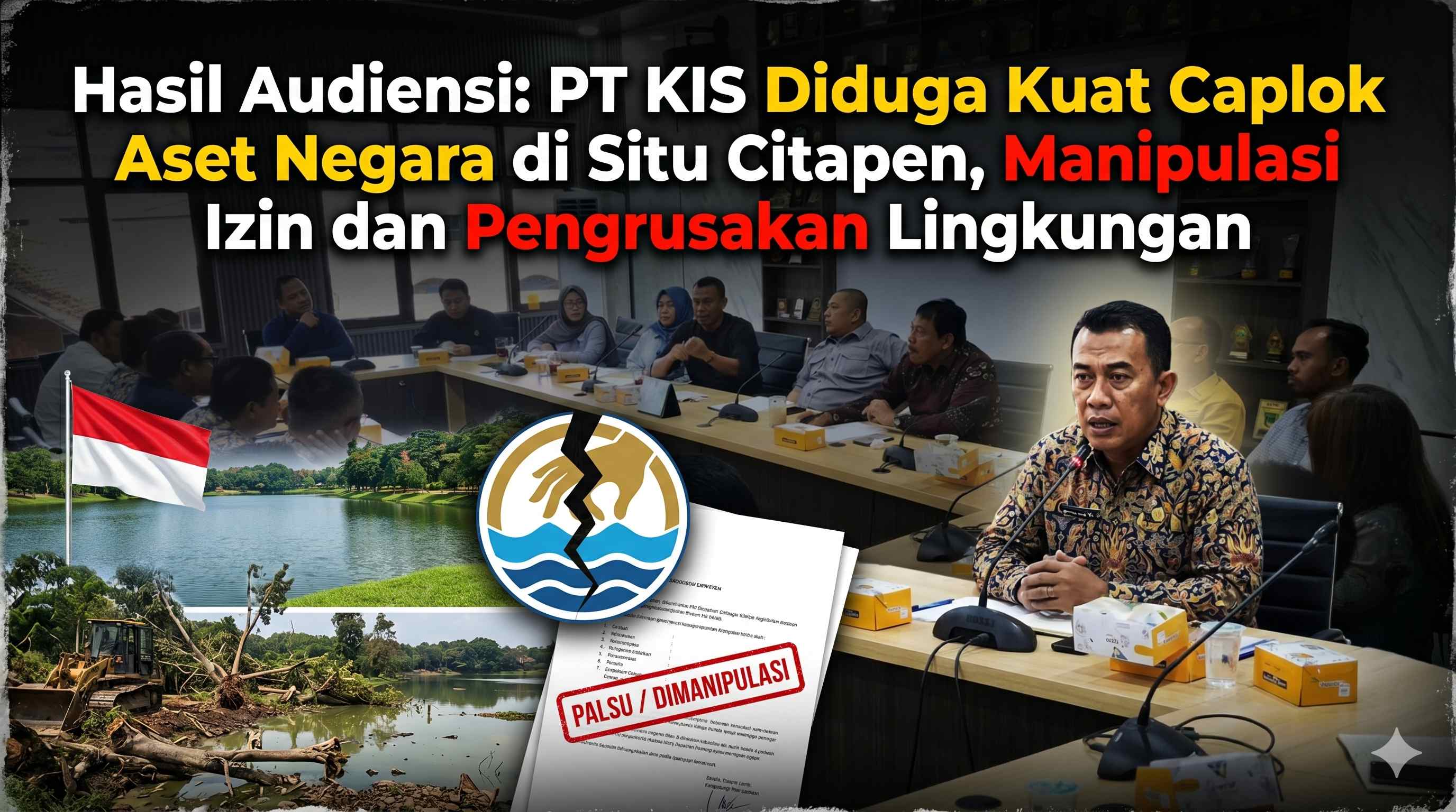 PT. KIS Diduga Kuat Caplok Aset Negara Di situ citapen, Manipulasi Izin dan Pengrusakan Lingkungan
